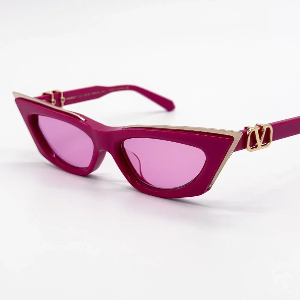 NEW VALENTINO V-GOLDCUT VLS-113C PINK WOMEN CAT EYE SUNGLASSES VALENTINO